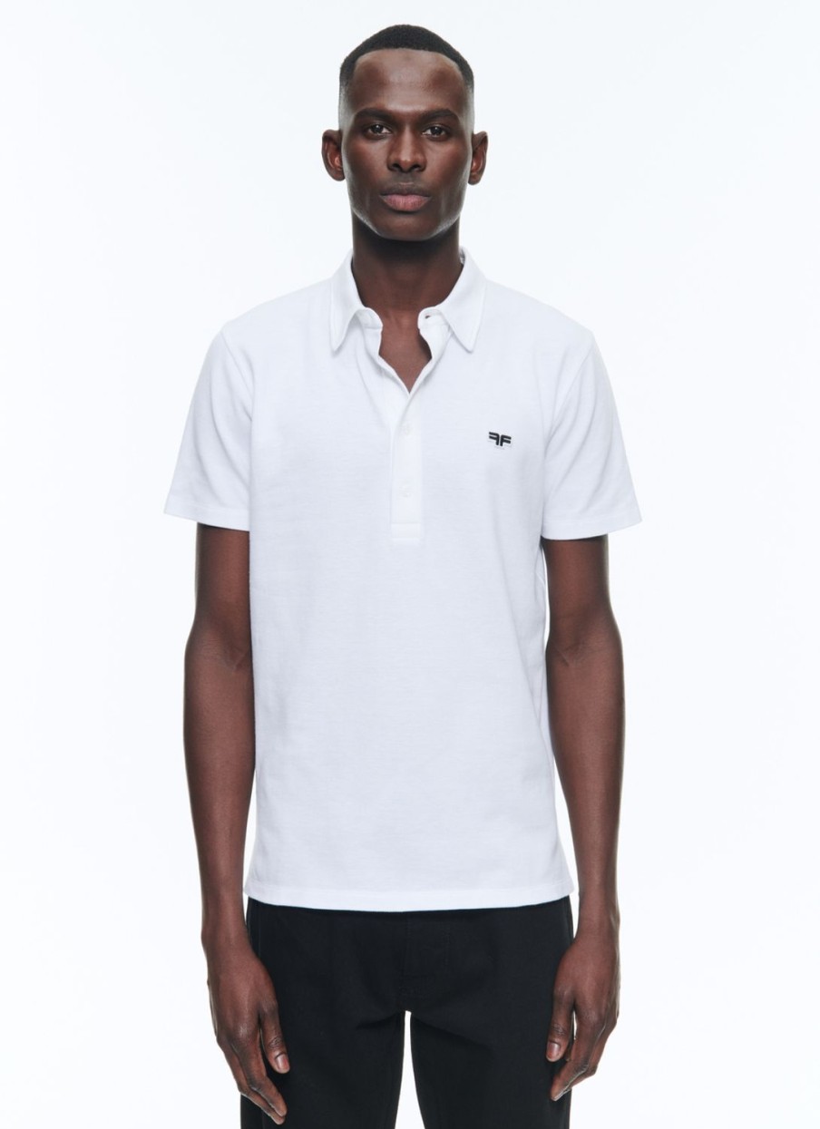 Polos & T-Shirts | De Fursac Organic Cotton Pique Polo Sweater White