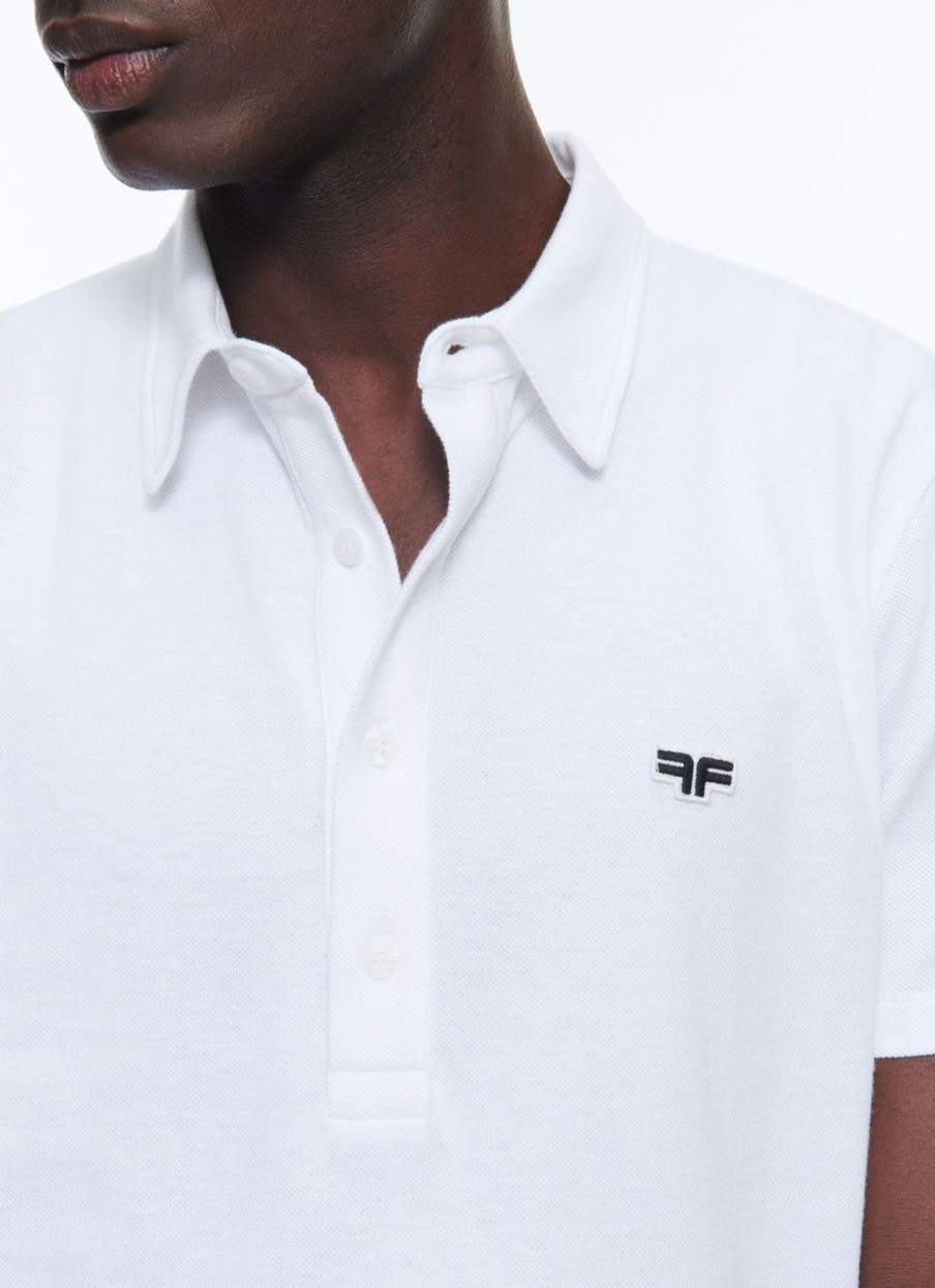 Polos & T-Shirts | De Fursac Organic Cotton Pique Polo Sweater White