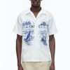 Shirts | De Fursac Hawaiian Shirt With Boats Print White - Boats Print