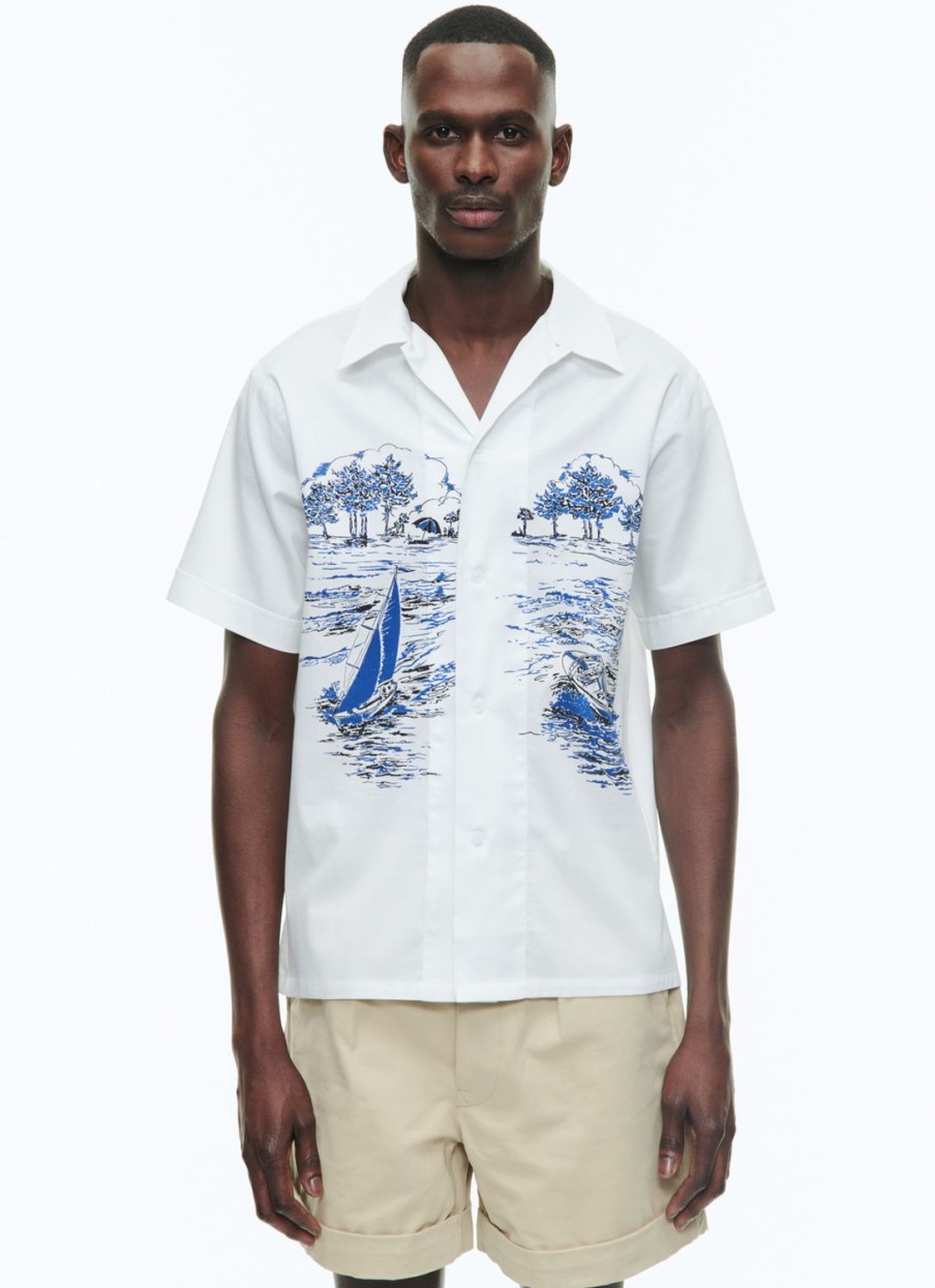 Shirts | De Fursac Hawaiian Shirt With Boats Print White - Boats Print