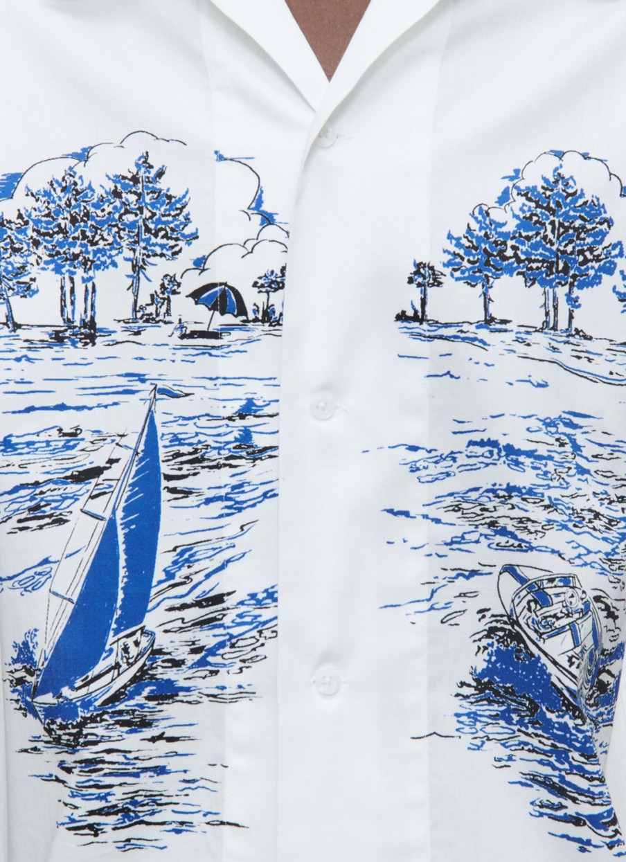 Shirts | De Fursac Hawaiian Shirt With Boats Print White - Boats Print