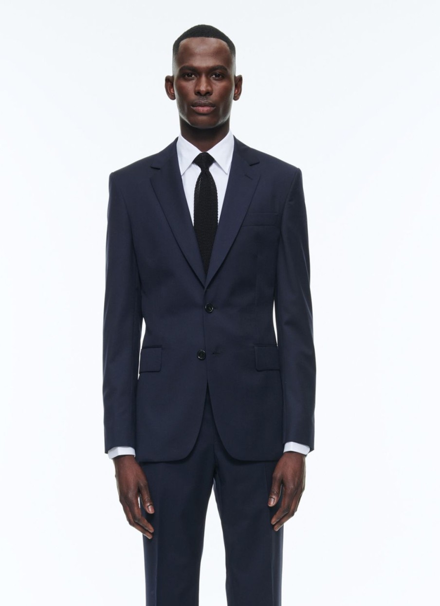 Blazers | De Fursac Wool Serge Suit Jacket Navy Blue