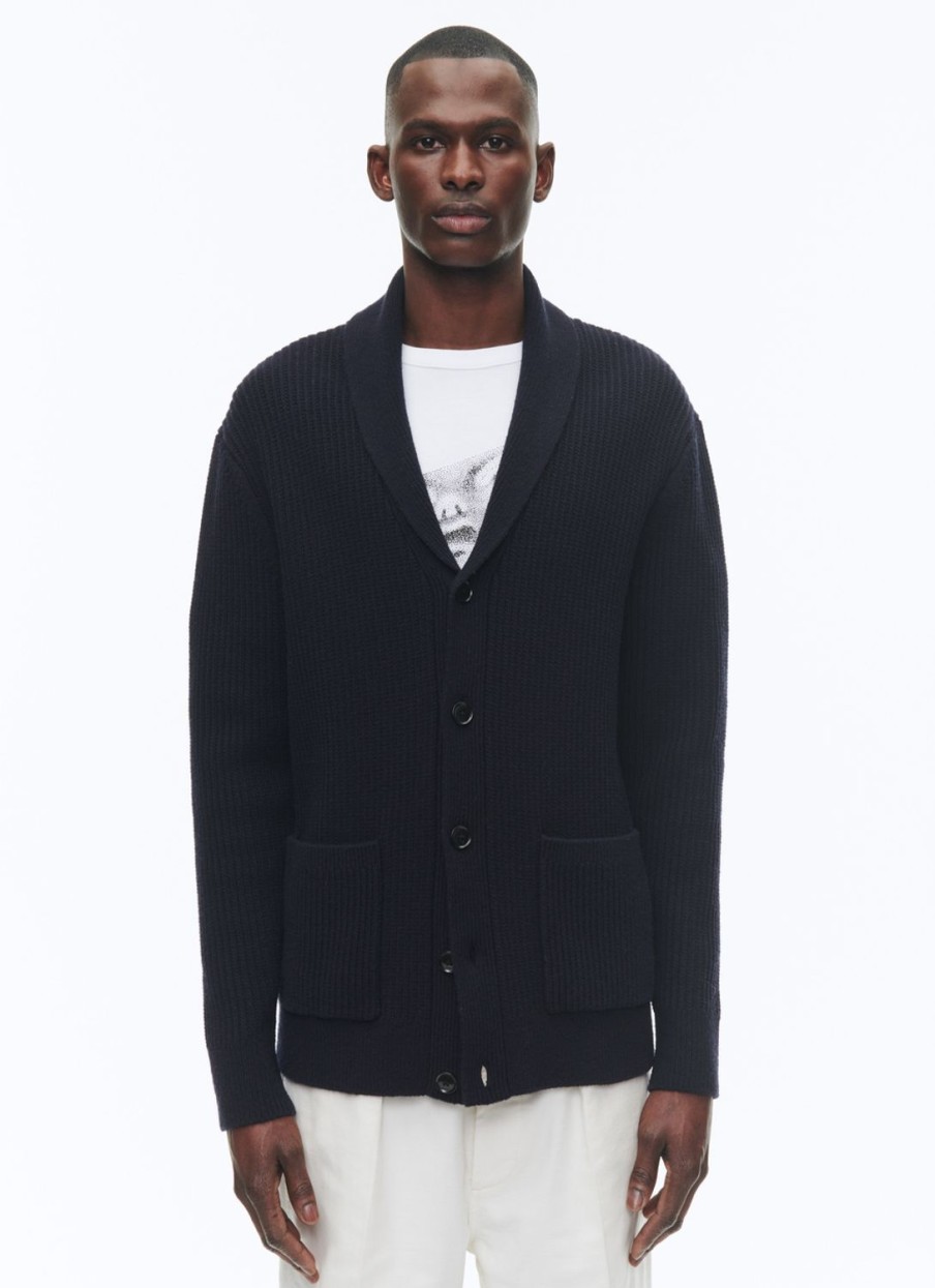 Sweaters | De Fursac Merino Wool Cardigan Navy Blue