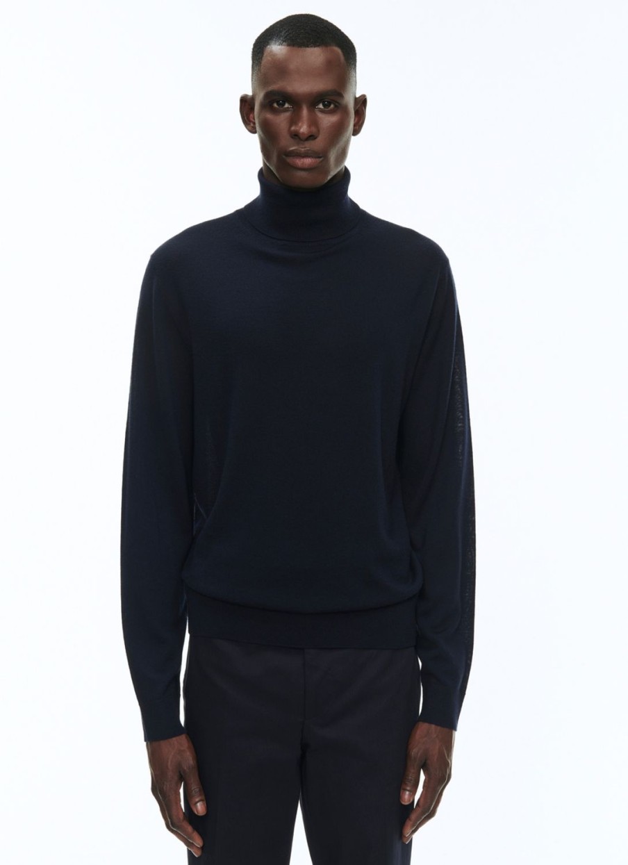 Sweaters | De Fursac Merino Wool Roll Neck Sweater Navy Blue