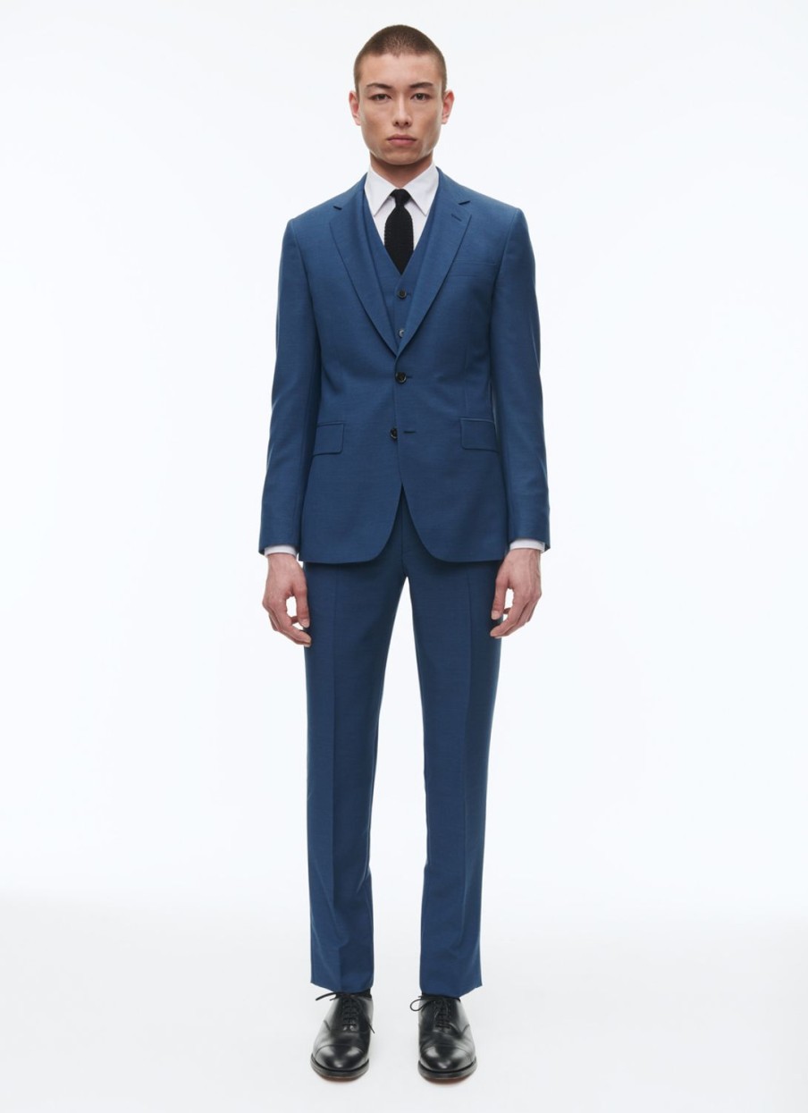 Suits | De Fursac Blue Wool Serge 3-Piece Suit Sapphire Blue