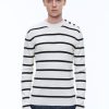 Sweaters | De Fursac Striped Wool And Cotton Sailor Sweater Ecru And Black Stripes