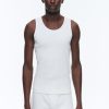 Polos & T-Shirts | De Fursac Organic Cotton Ribbed Tank Top Ecru