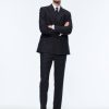 Suits | De Fursac Wool Flannel Double-Breasted Suit Navy Blue