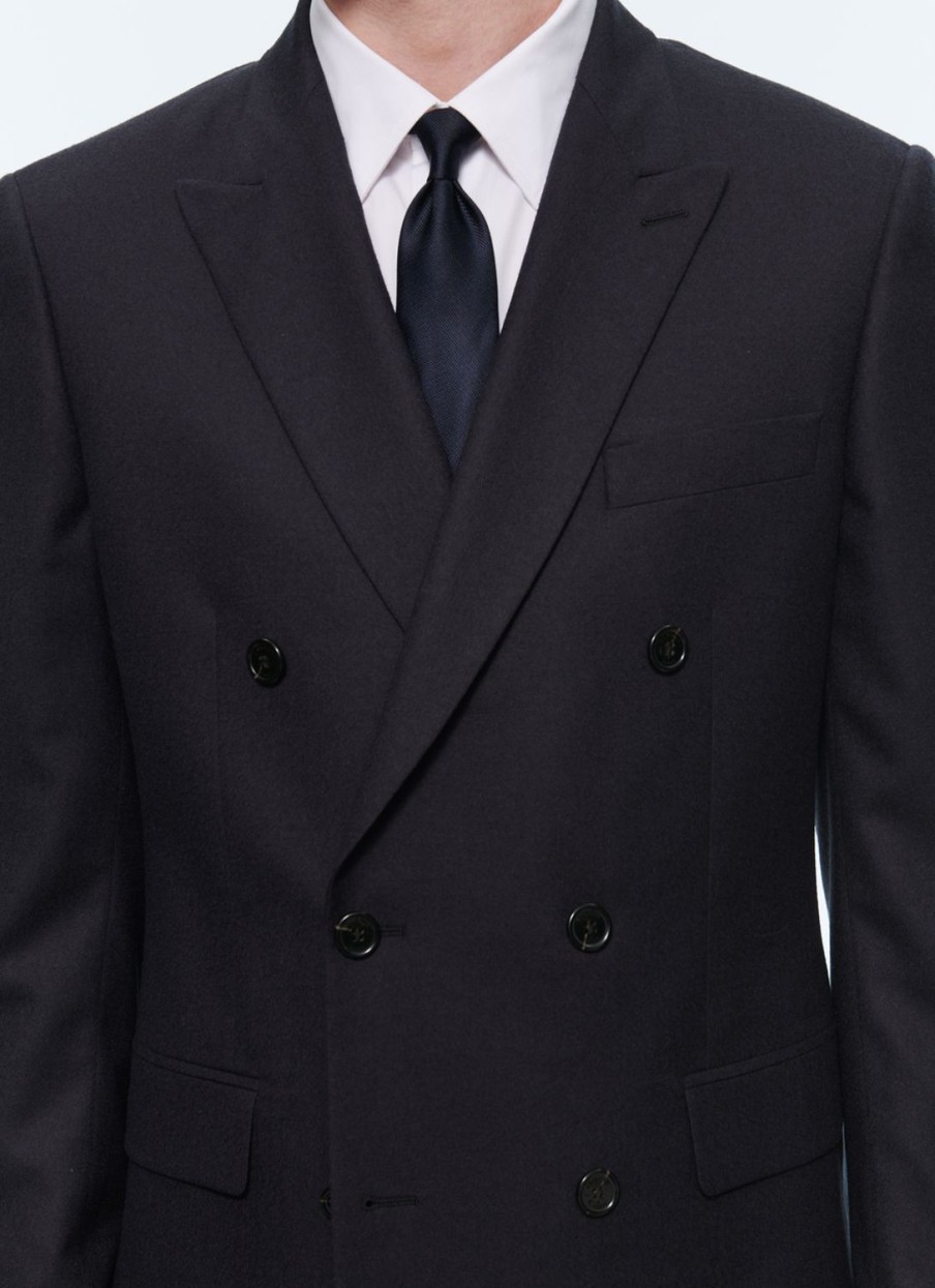 Suits | De Fursac Wool Flannel Double-Breasted Suit Navy Blue