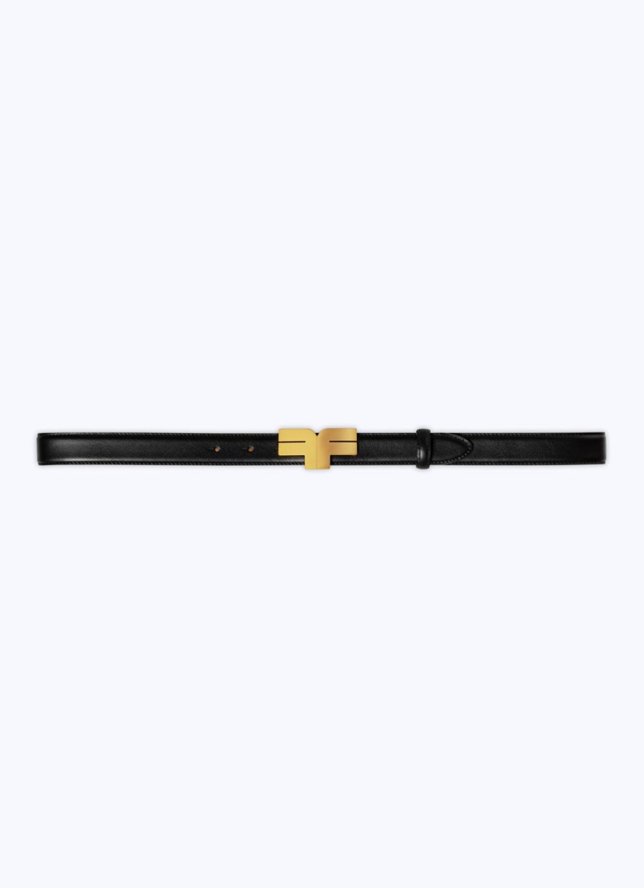 Belts | De Fursac Leather Belt With Fursac Buckle Black