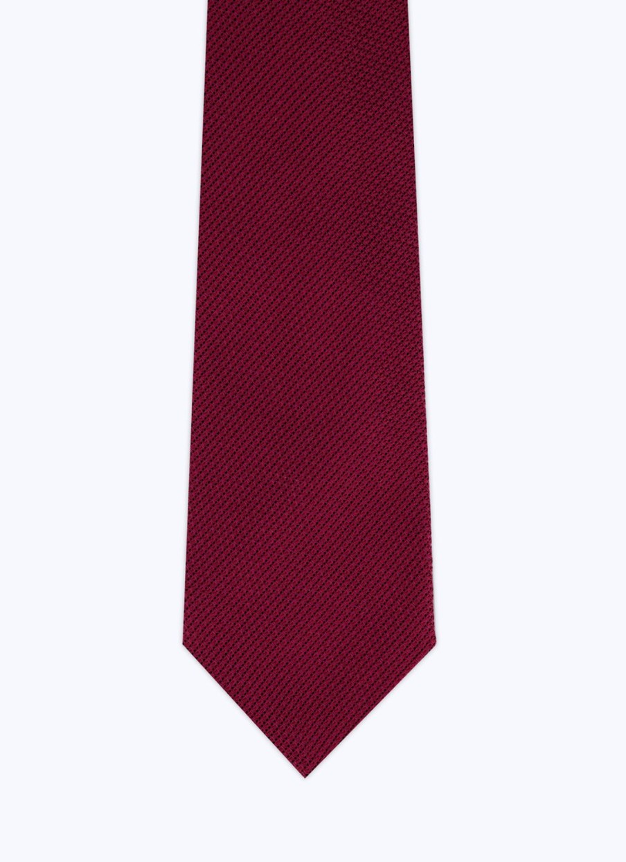 Ties | De Fursac Silk Tie With Pattern Burgundy