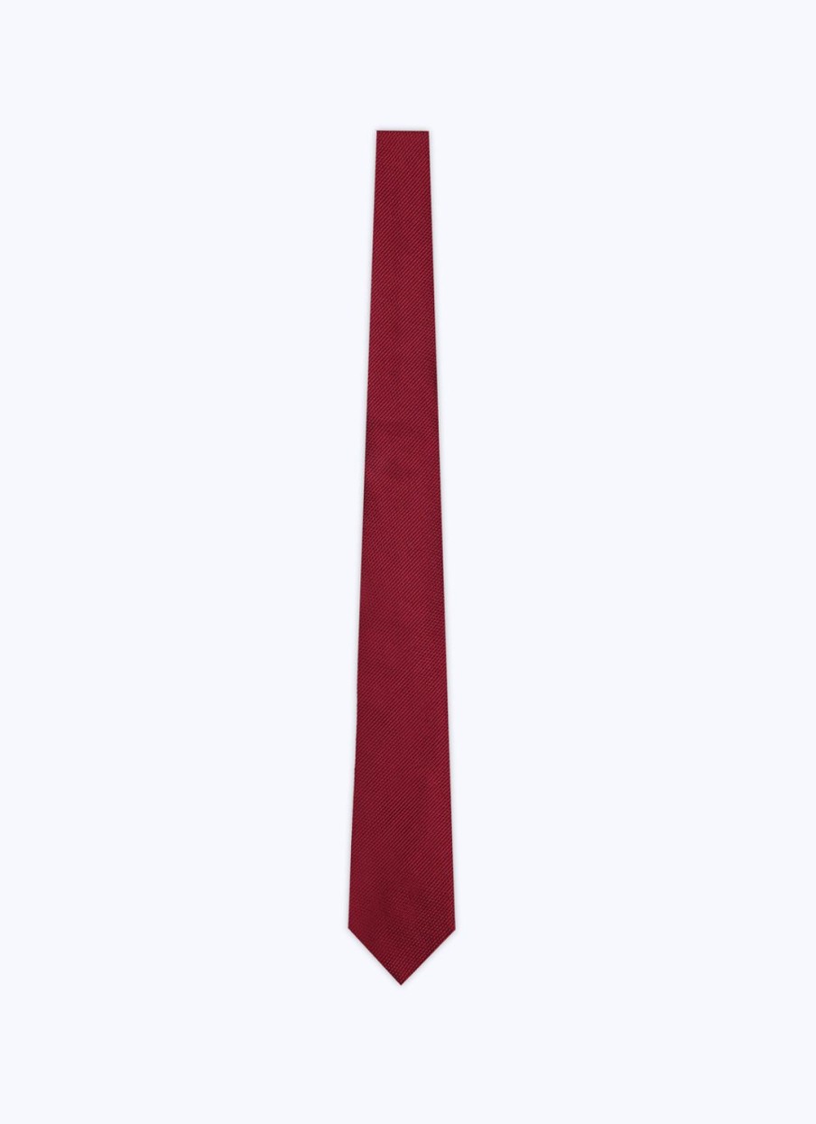 Ties | De Fursac Silk Tie With Pattern Burgundy