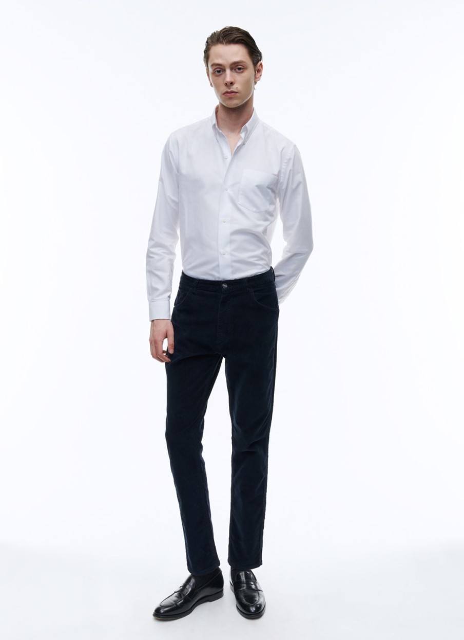 Trousers | De Fursac Corduroy Trousers Navy Blue