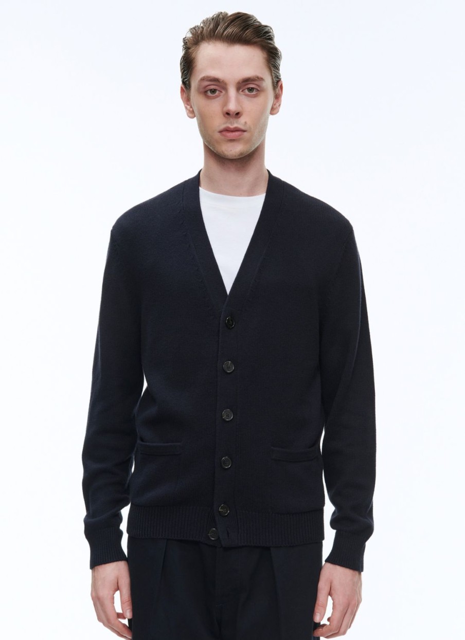 Sweaters | De Fursac Cotton And Cashmere Cardigan Navy Blue