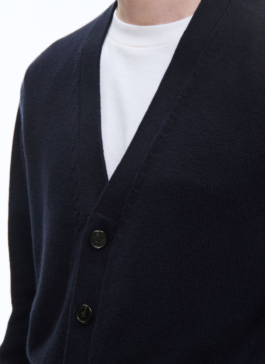 Sweaters | De Fursac Cotton And Cashmere Cardigan Navy Blue