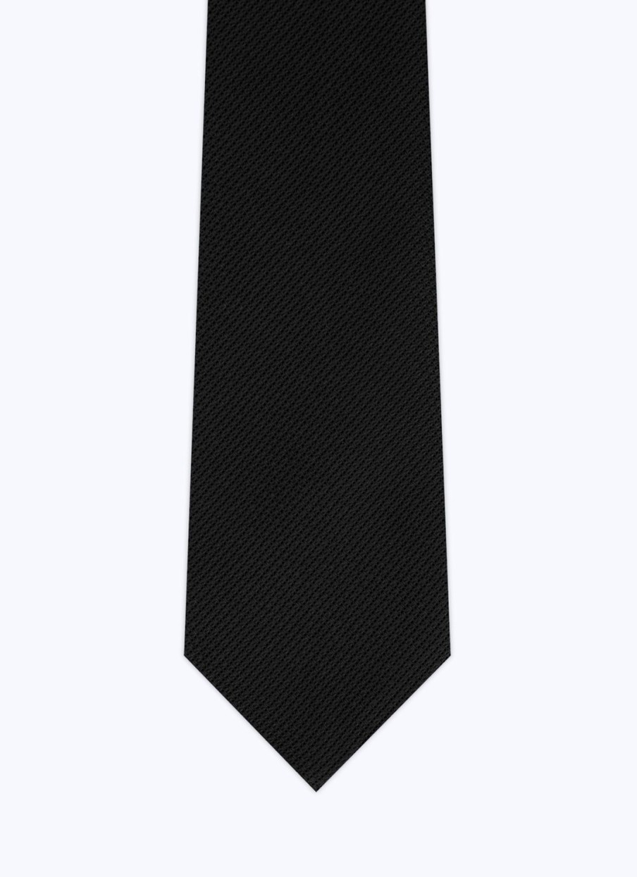 Ties | De Fursac Silk Tie With Pattern Black