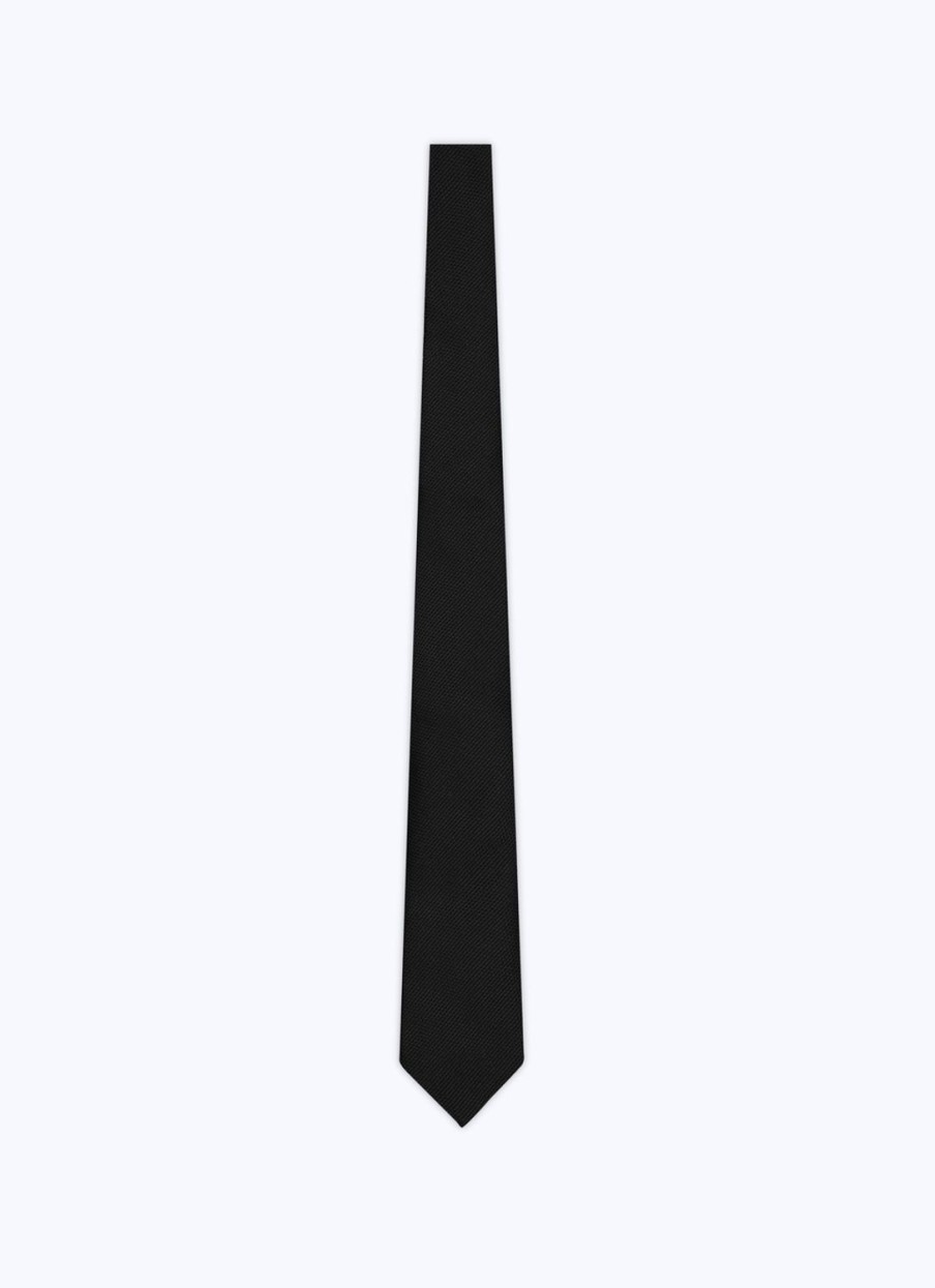 Ties | De Fursac Silk Tie With Pattern Black