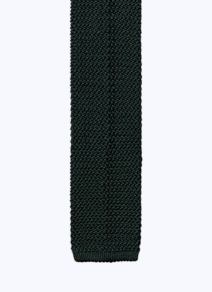 Ties | De Fursac Knitted Silk Tie Green