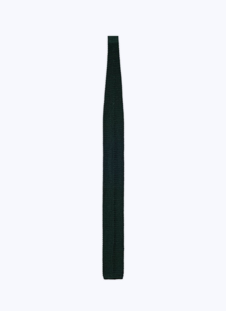 Ties | De Fursac Knitted Silk Tie Green