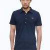 Polos & T-Shirts | De Fursac Organic Cotton Pique Polo Sweater Navy Blue