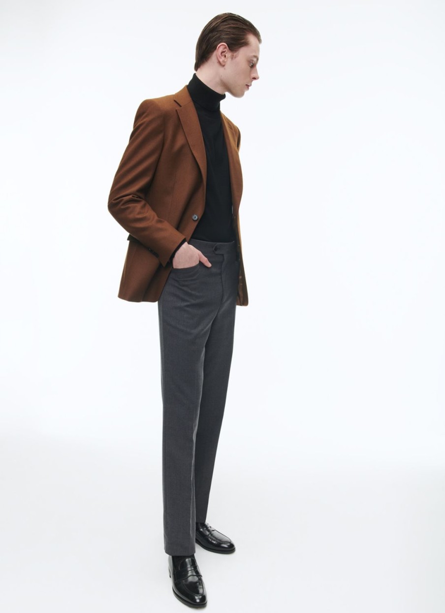 Blazers | De Fursac Wool Flannel Fitted Jacket Cinnamon