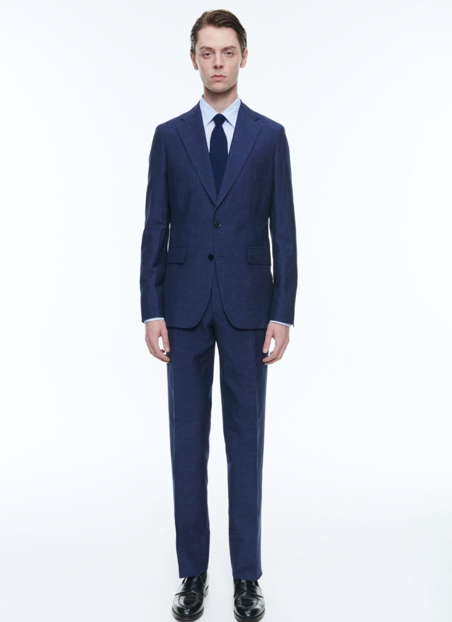 Suits | De Fursac Linen And Virgin Wool Straight Suit Medium Blue