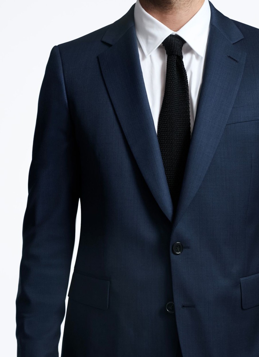 Suits | De Fursac Wool Suit With Micro Design Navy Blue - Micro Design