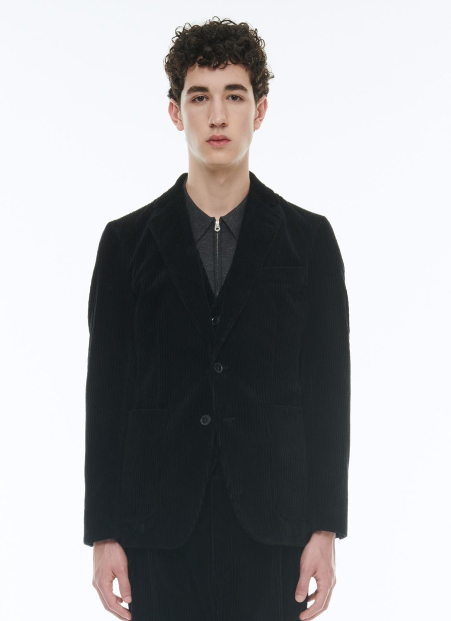 Blazers | De Fursac Corduroy Straight Jacket Black