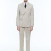 Suits | De Fursac Patterned Wool Double-Breasted Suit Beige - Houndstooth Pattern