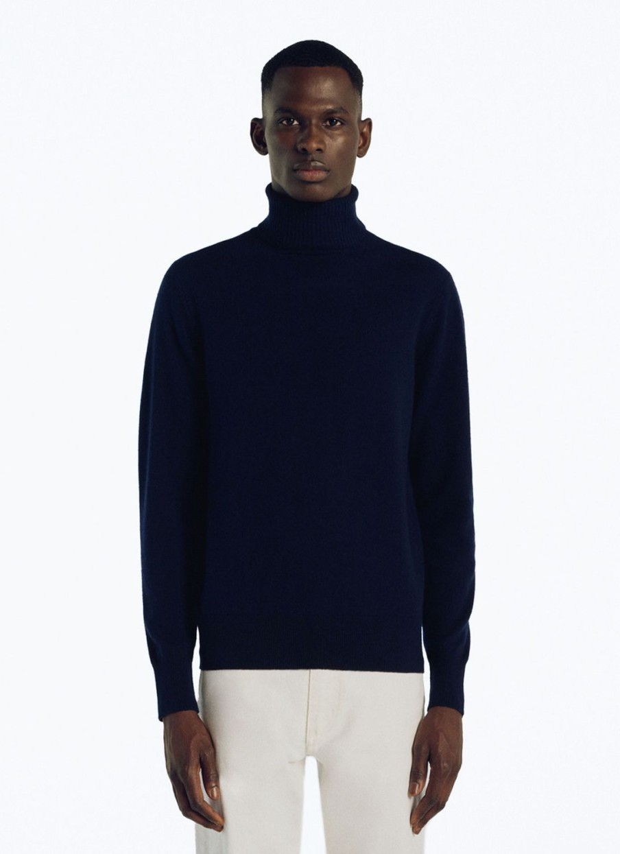 Sweaters | De Fursac Wool And Cashmere Roll Neck Sweater Navy Blue