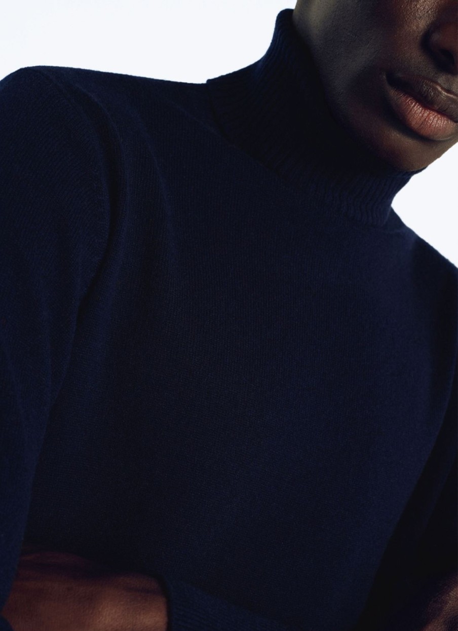 Sweaters | De Fursac Wool And Cashmere Roll Neck Sweater Navy Blue