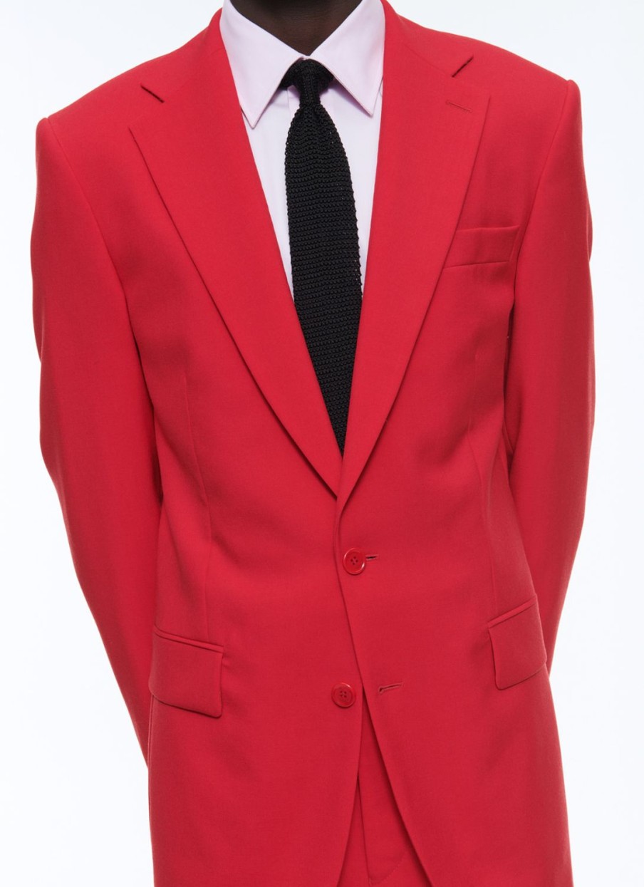 Suits | De Fursac Virgin Wool Canvas Fitted Suit Red