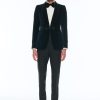 Suits | De Fursac Velvet Tuxedo With Brandenburg Jacket Navy Blue