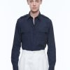 Shirts | De Fursac Cotton Shirt With Swallow Collar Navy Blue