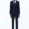 Suits | De Fursac Certified Wool Suit With Stripes Navy Blue - Tone On Tone Stripes