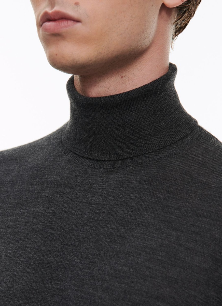 Sweaters | De Fursac Grey Merino Wool Roll Neck Sweater Anthracite Grey