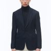 Blazers | De Fursac Basket Weaved Wool Jacket Navy Blue