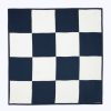 Scarves | De Fursac Silk Scarf With Checkerboard Print White And Navy Blue