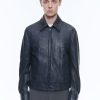 Outerwear | De Fursac Lamb Leather Jacket Navy Blue