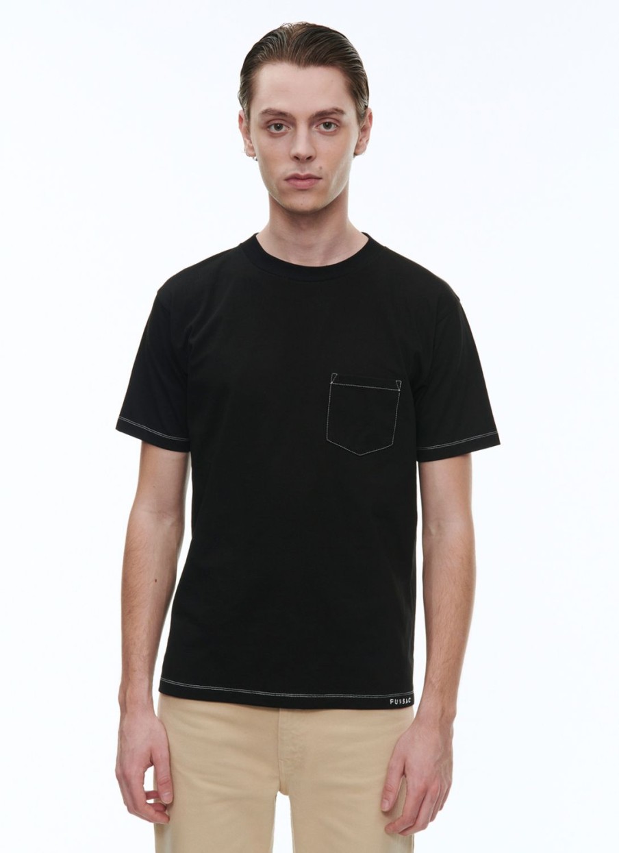 Polos & T-Shirts | De Fursac Organic Cotton Jersey Embroided T-Shirt Black - Fursac Embroidery