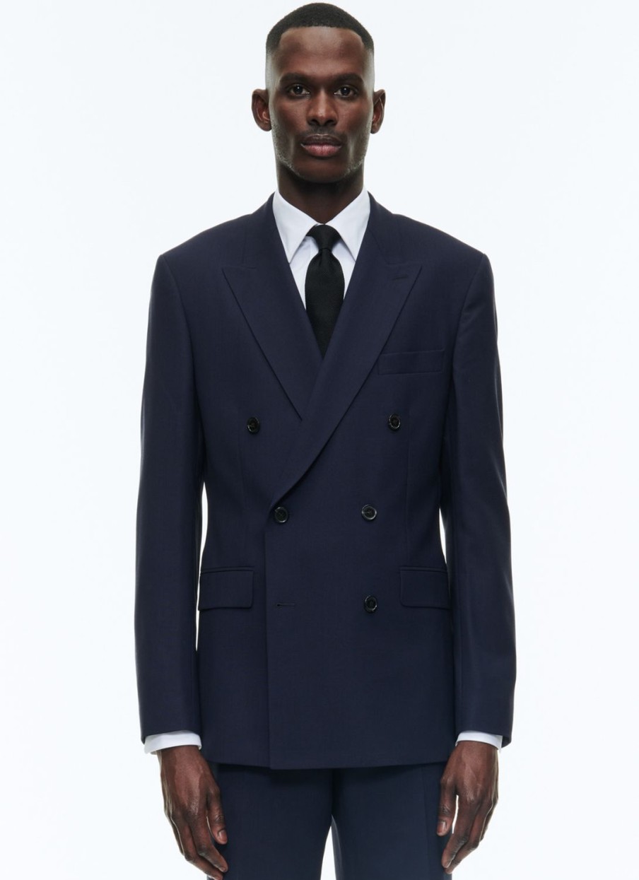 Blazers | De Fursac Certified Wool Double-Breasted Jacket Navy Blue