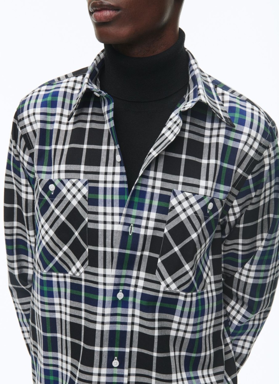 Shirts | De Fursac Brushed Cotton Shirt With Swallow Collar Black - Breton Tartan