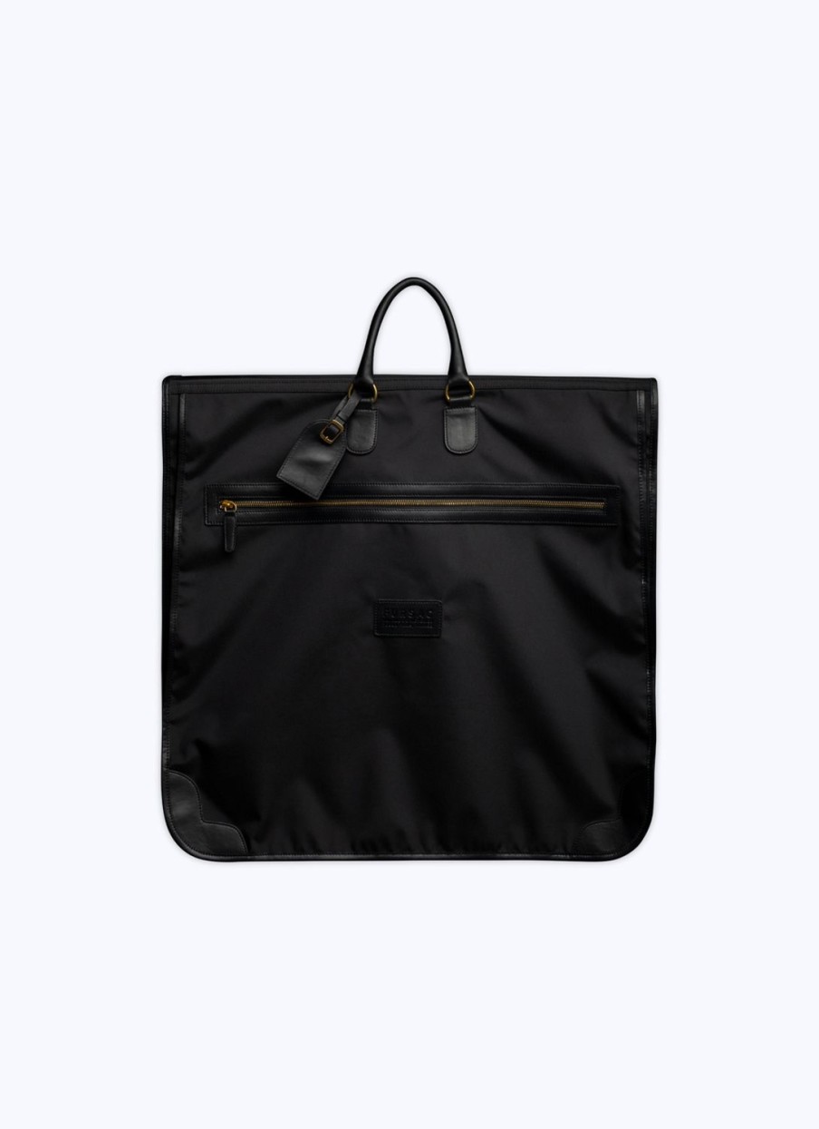 Leather Goods | De Fursac Technical Fabric And Leather Suit Holder Black