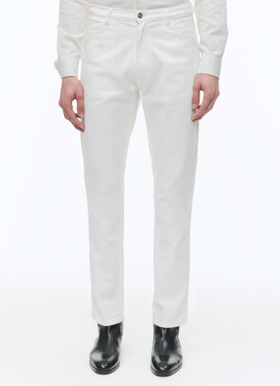 Trousers | De Fursac Cotton Serge 5-Pocket Trousers White