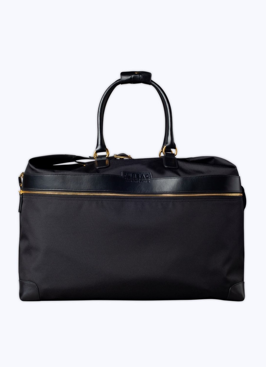 Leather Goods | De Fursac Technical Fabric And Leather Travel Bag Black