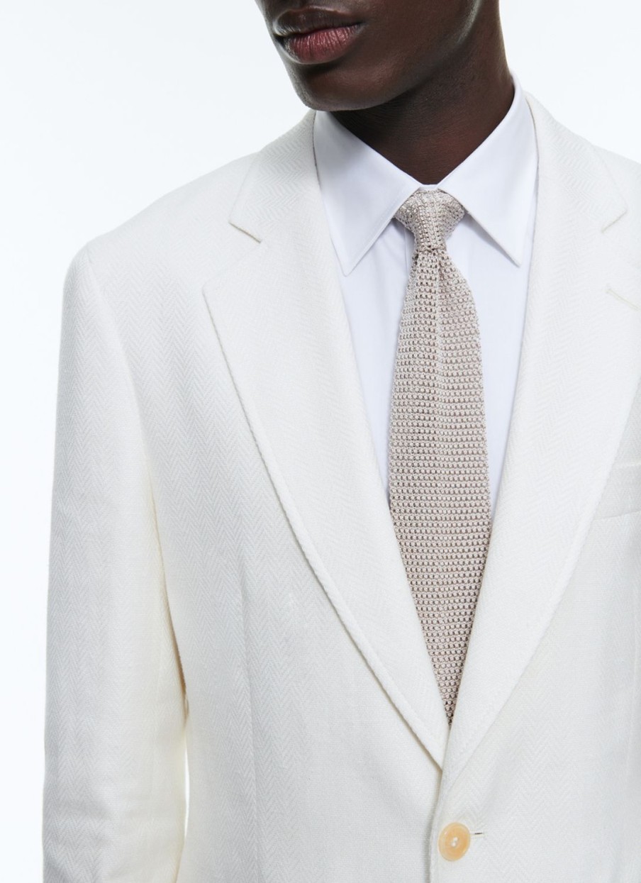 Blazers | De Fursac Linen And Cotton Houndstooth Jacket Ecru