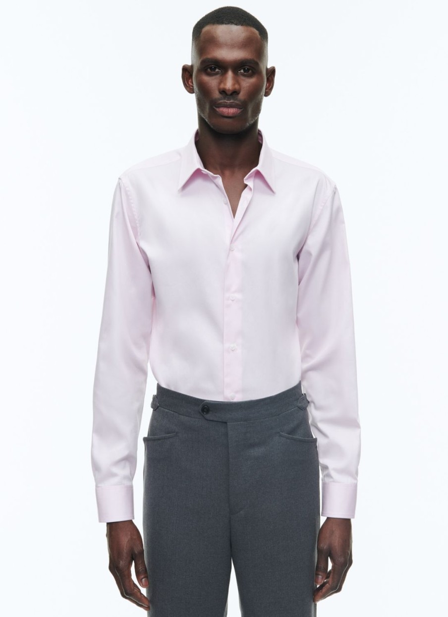 Shirts | De Fursac Cotton Shirt With Straight Collar Pale Pink