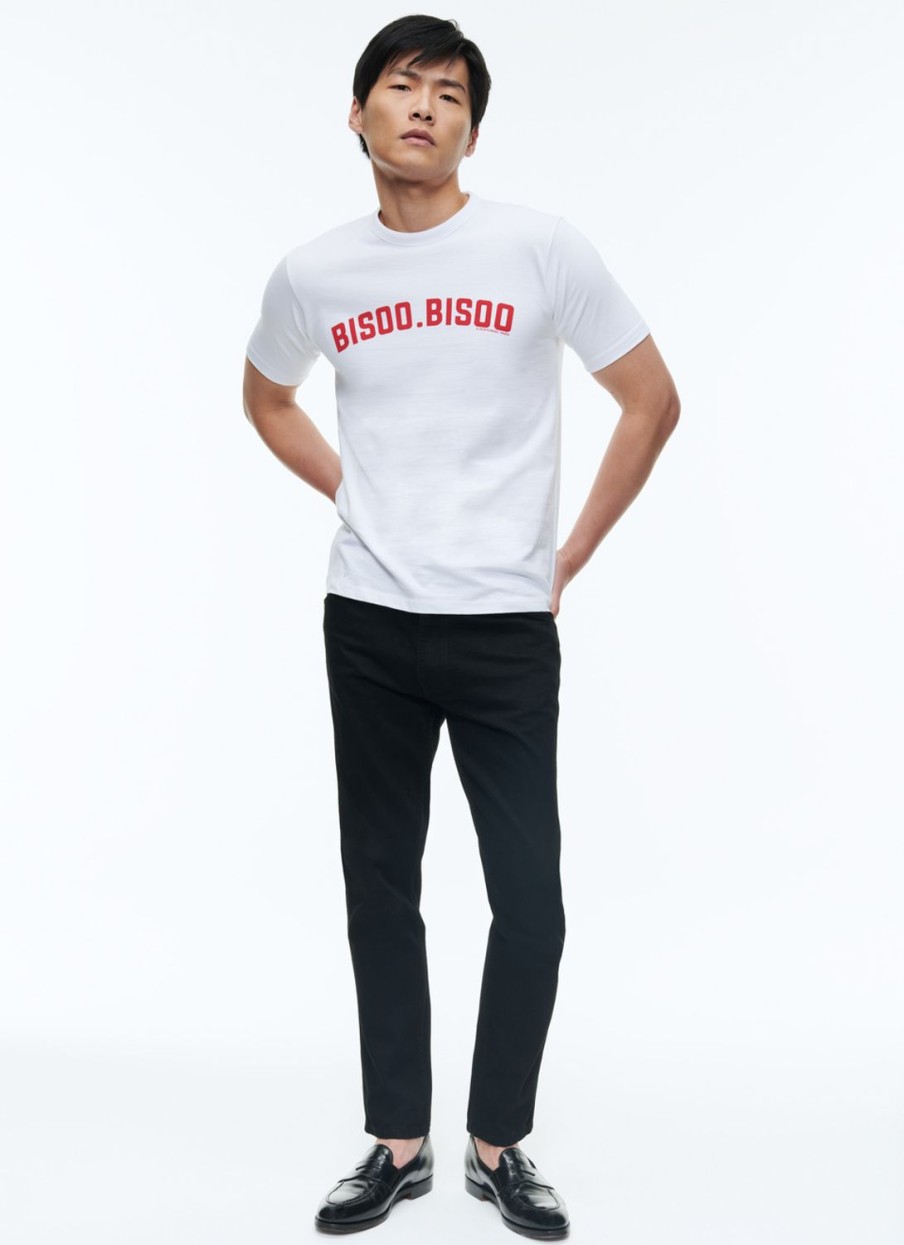 Polos & T-Shirts | De Fursac Organic Cotton Printed T-Shirt White - "Bisoo Bisoo" Print