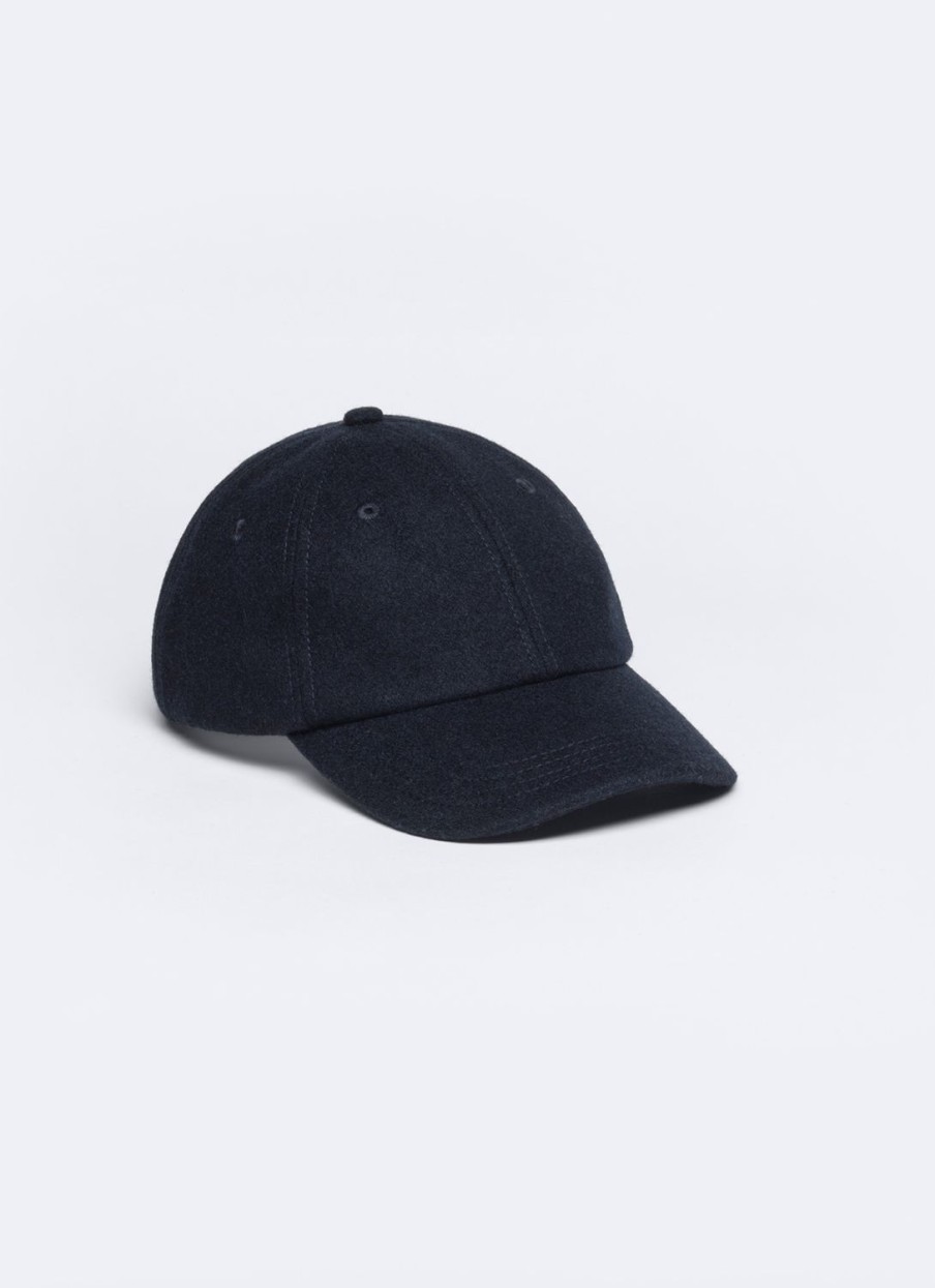 Hats | De Fursac Blended Wool Cap Navy Blue