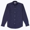 Shirts | De Fursac Cotton Poplin Shirt With Checks Navy Blue - White Checks